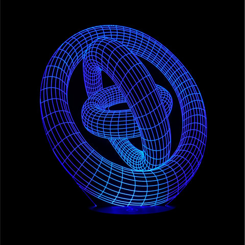 3D Three Rings Night Light