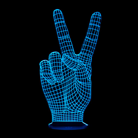 3D Victory Sign Night Light