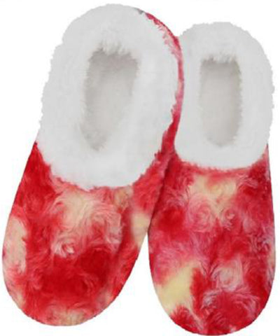 Slumbies - Women's Large Tie Dye Strawberry Red Foot Covering