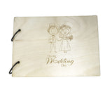 Wedding Guest Book With Engraved Couple Art