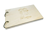 Wedding Guest Book With Engraved Couple Art