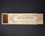 Personalised Single Bottle NZ Pine Wood Wine Box - Best Birthday
