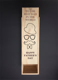Personalised Single Bottle NZ Pine Wood Wine Box - Happy Father's Day