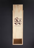 Personalised Single Bottle NZ Pine Wood Wine Box - Mr & Mrs